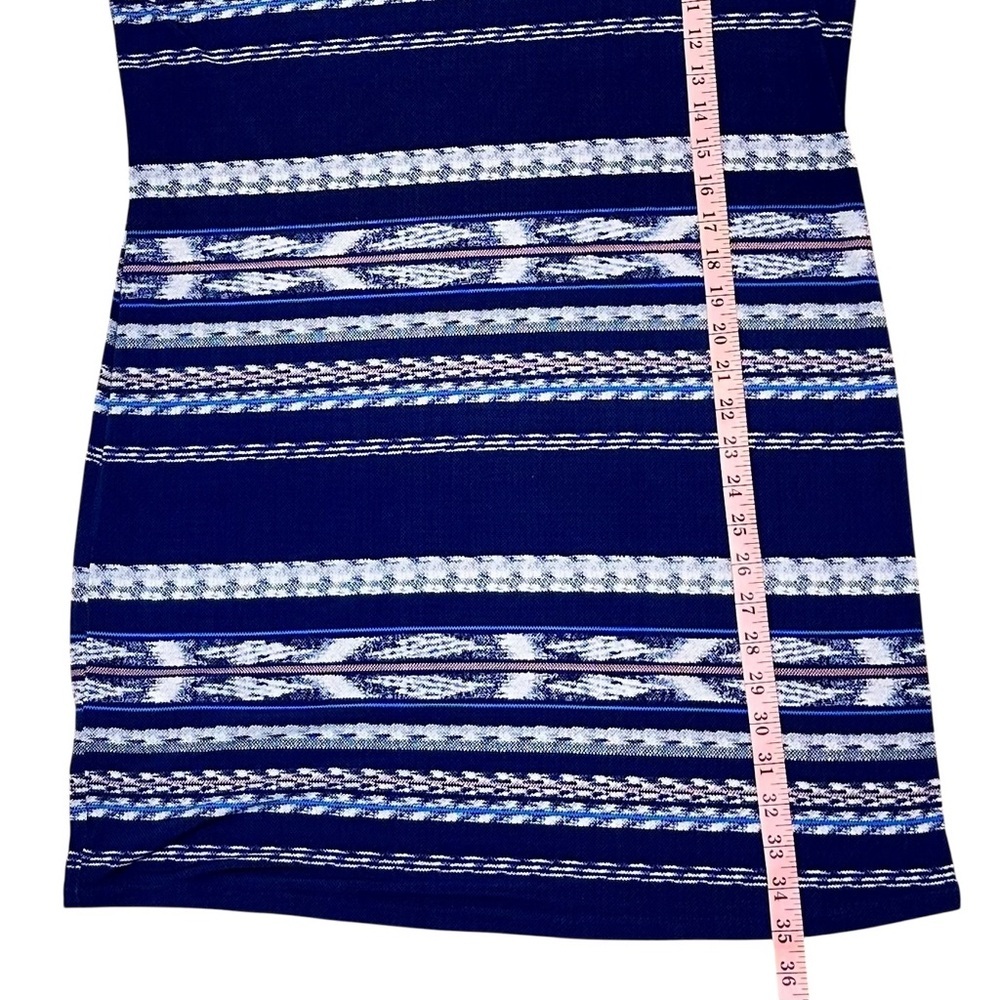 BCBGMaxAzria Navy and White Shift Long Sleeve Dress Size L - Picture 11 of 11